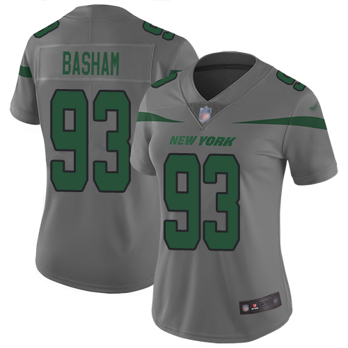 New York Jets Limited Gray Women Tarell Basham Jersey NFL Football #93 Inverted Legend